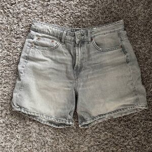 Zara Gray Jean Shorts Classic Casual Style